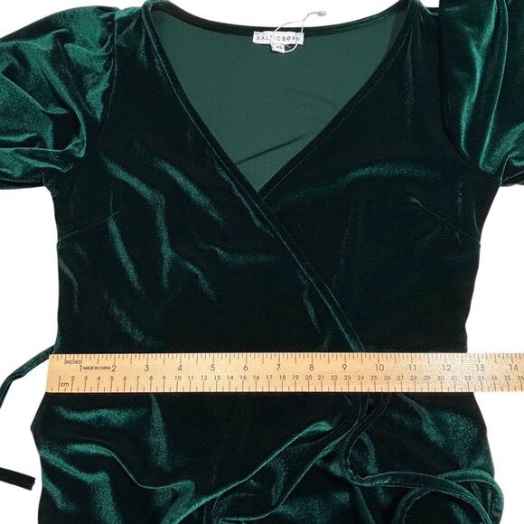 Baltic Born Maxi Wrap Velvet Dress XS Emerald Green Meghan Wedding Holiday Party - Picture 8 of 11